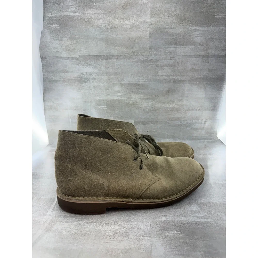 Clarks Men Desert Boots Olive Green Suede Chukka Ankle Boots 61139099 Size 11M